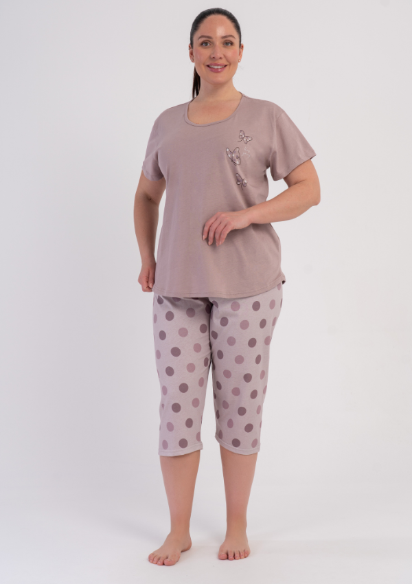 Piżama Damska Vienetta Butterfly Blush, Różowy, r. 1XL-4XL