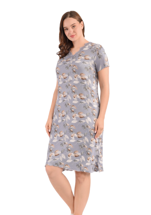 Koszula Nocna Grey Leaf, Szary, r. M - 3XL