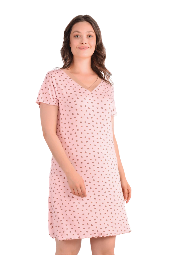 Koszula Nocna Sweet Hearts, Różowy, r. M - 3XL