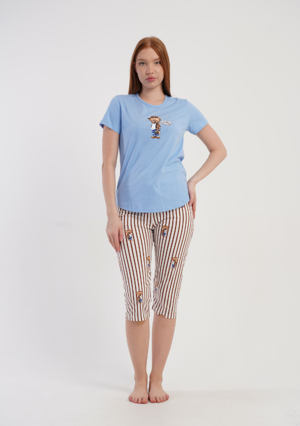 Piżama Damska Vienetta Sky Darling, Niebieski, r. M-XL