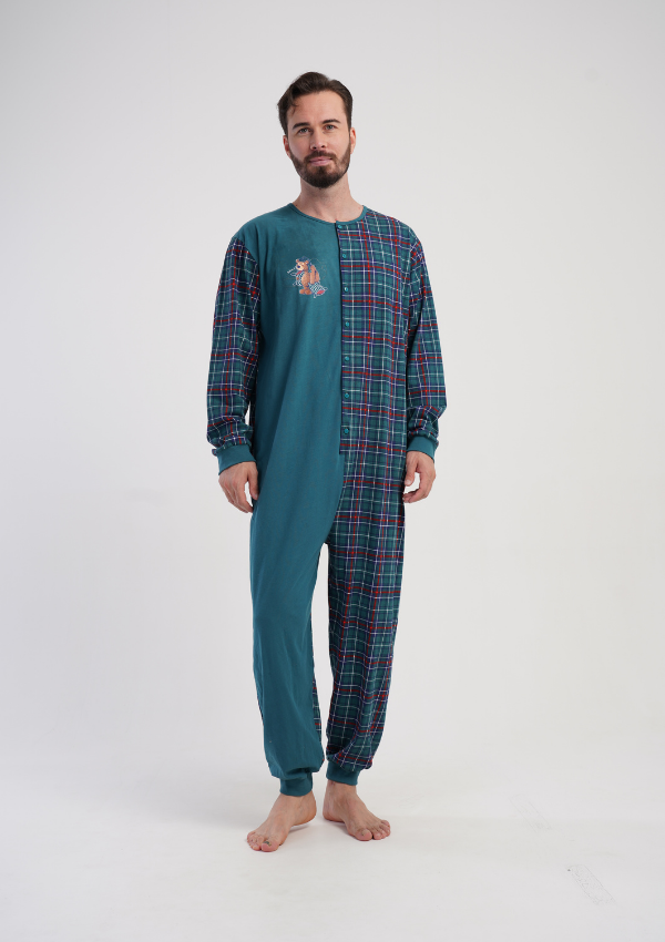 Kombinezon Męski Vienetta Night Check, Zielony, r. M - XXL