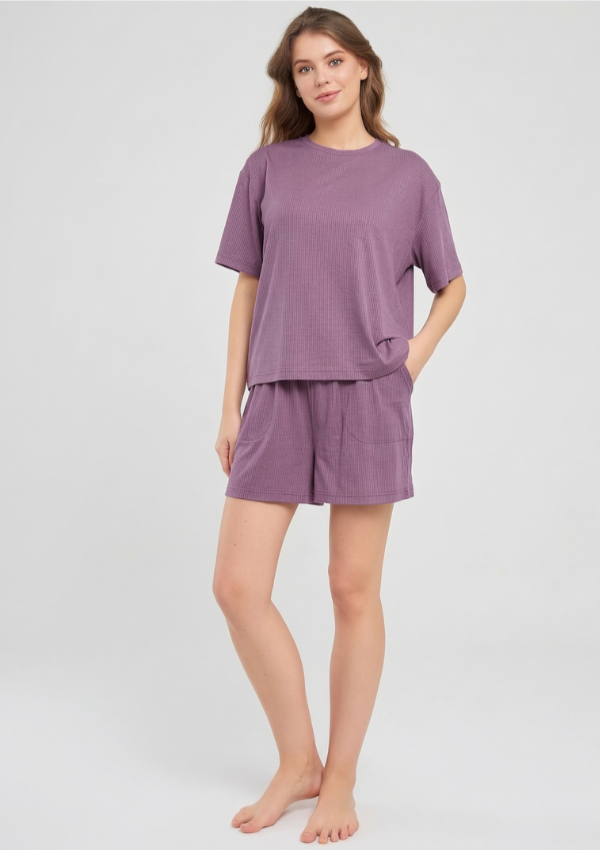 Piżama Damska Purple Breeze, Fioletowy, M-XXL
