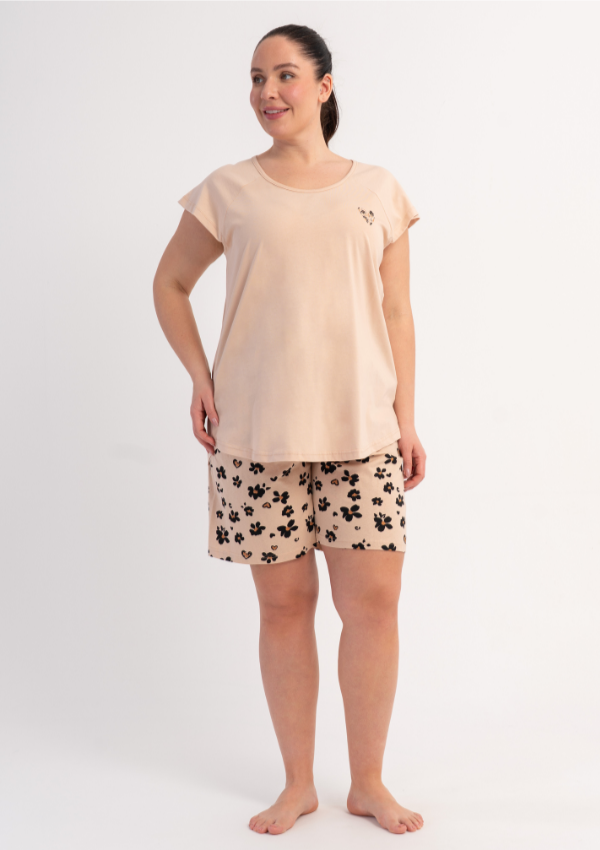 Piżama Damska Vienetta Floral Breeze, Beżowy, r. 1XL-4XL