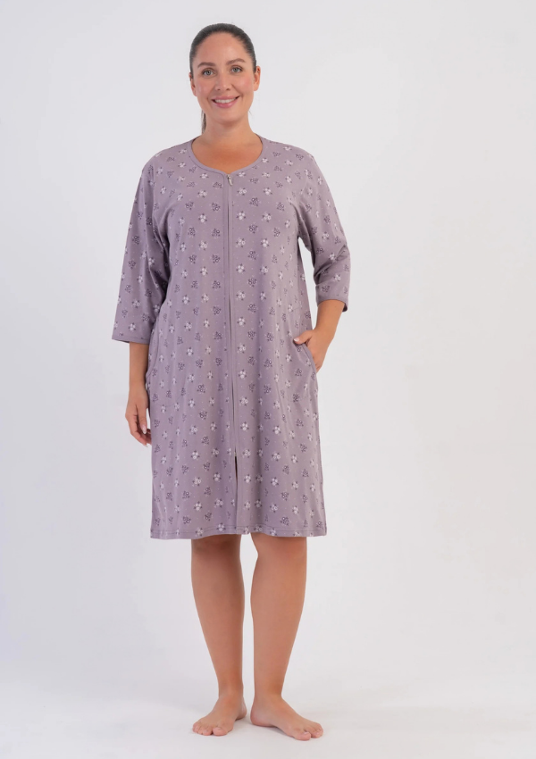 Szlafrok damski Vienetta Bloom Robe, Lawendowy, r. 1XL-4XL