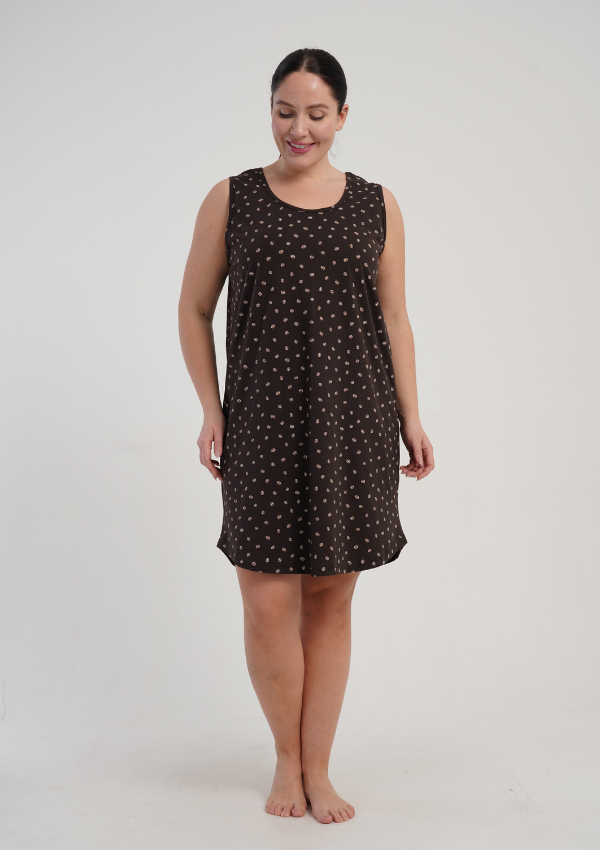 Koszula Nocna Damska Coffee morning, Brązowy, r. 1XL - 4XL