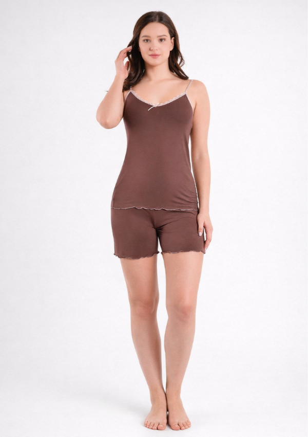 Piżama Damska Mocha Bliss, Brązowy, M - 2XL