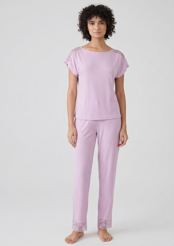 Piżama Damska Lilac Lace, Fioletowy, r. M-XXL