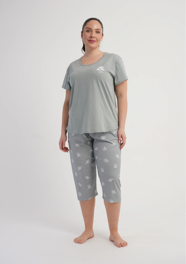 Piżama Damska Vienetta Sage Meadow, Szary, r. 1XL-4XL