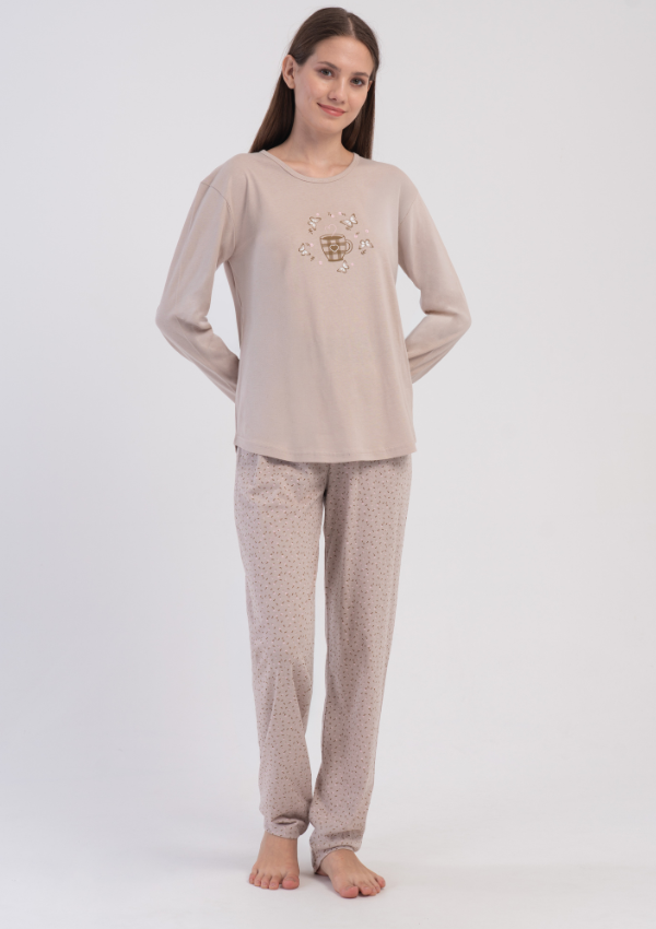 Piżama Damska Vienetta Blush Sand, Beżowy, r. M-XXL