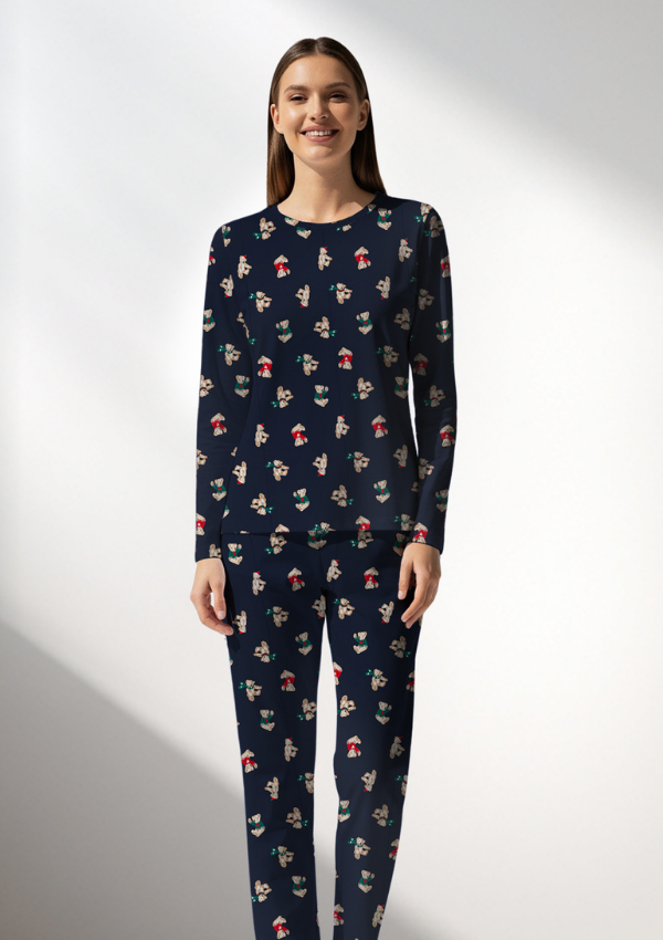 Piżama Damska Vienetta Midnight Joy, Granatowy, r. S-XXL