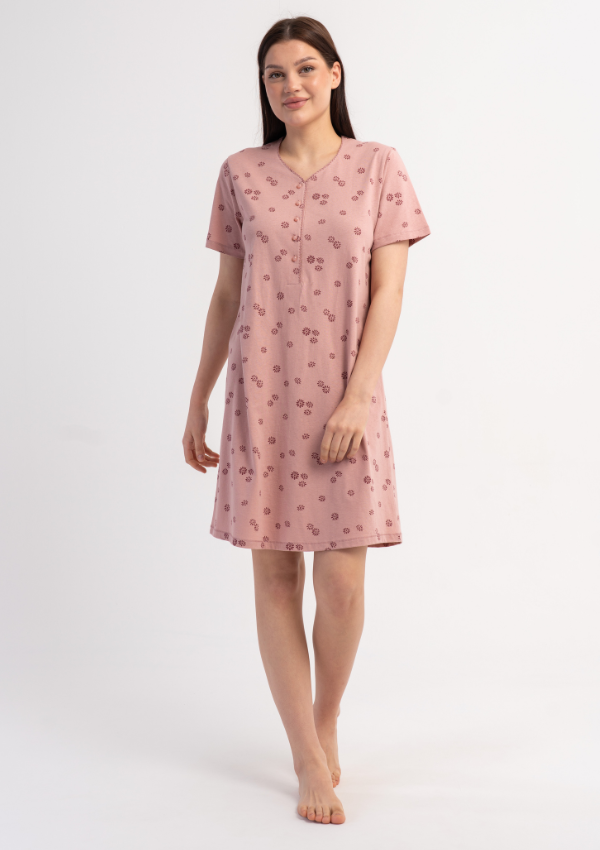 Koszula Nocna Vienetta Pink Floral, Różowy, r. M-XXL