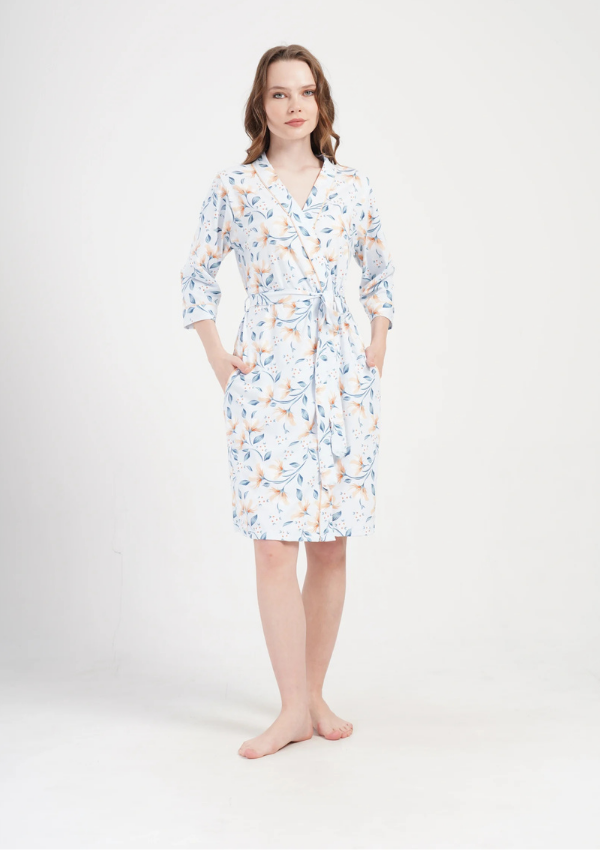Szlafrok damski Blue Blossom Robe, Niebieski, r. M-XXL