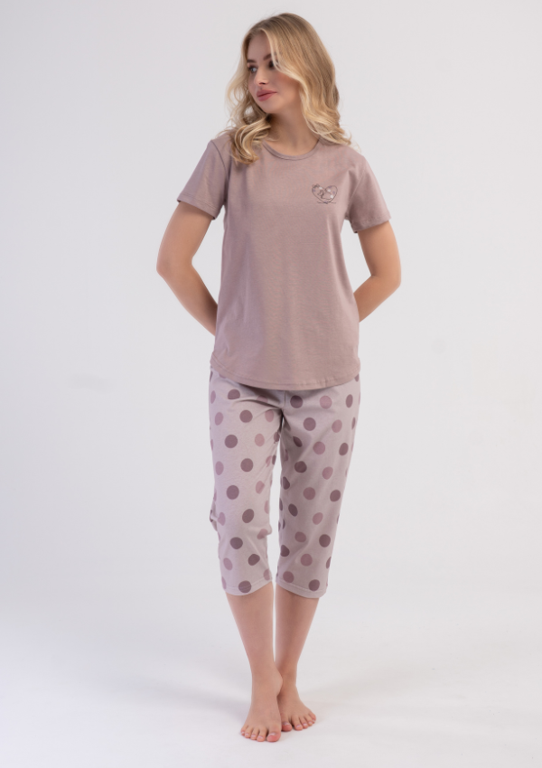 Piżama Damska Vienetta Rosy Dots, Różowy, r. L-XXL