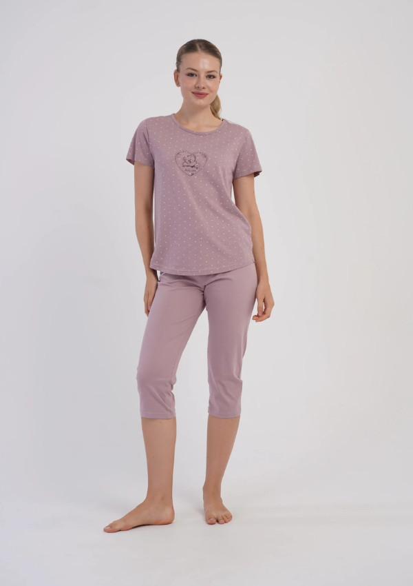 Piżama Damska Vienetta Dusty Rose, Różowy, r. M-XXL