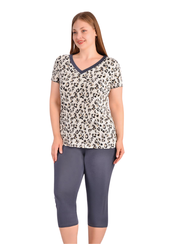 Piżama damska Soft Safari, Ecru, r. 2XL-5XL