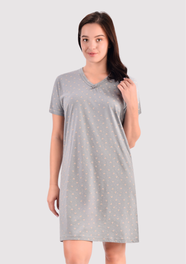 Koszula Nocna Soft Hearts, Szary, r. L - 3XL
