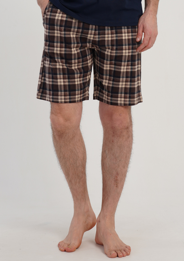 Spodnie męskie Vienetta Plaid Lounge, Niebieski, r. M-XXL