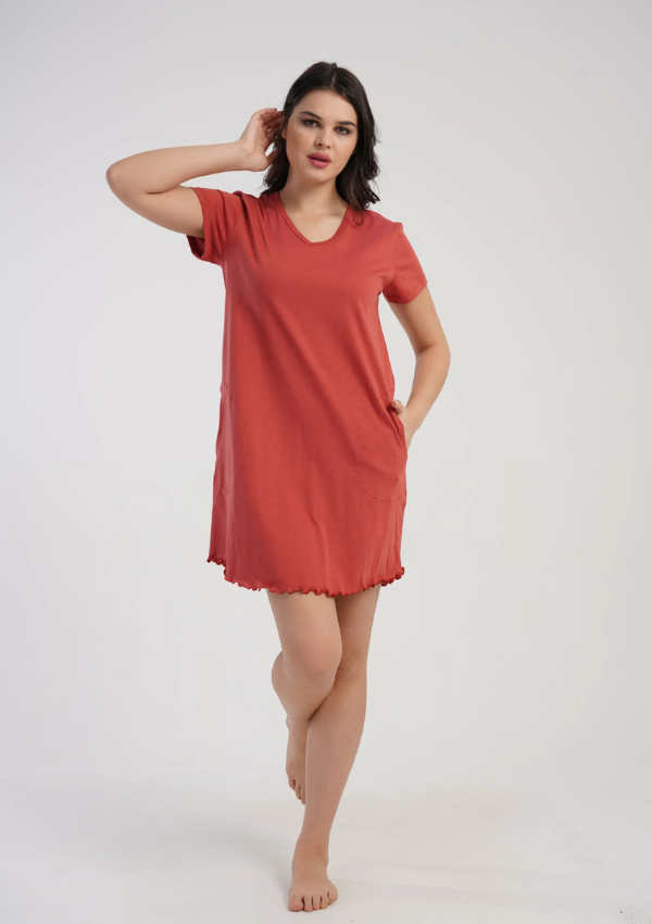 Koszula Nocna Vienetta Red Soft, Czerwony, r. M-XXL