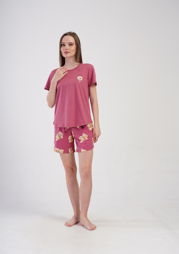 Piżama Damska Vienetta Berry Bears, Różowy, S -XL