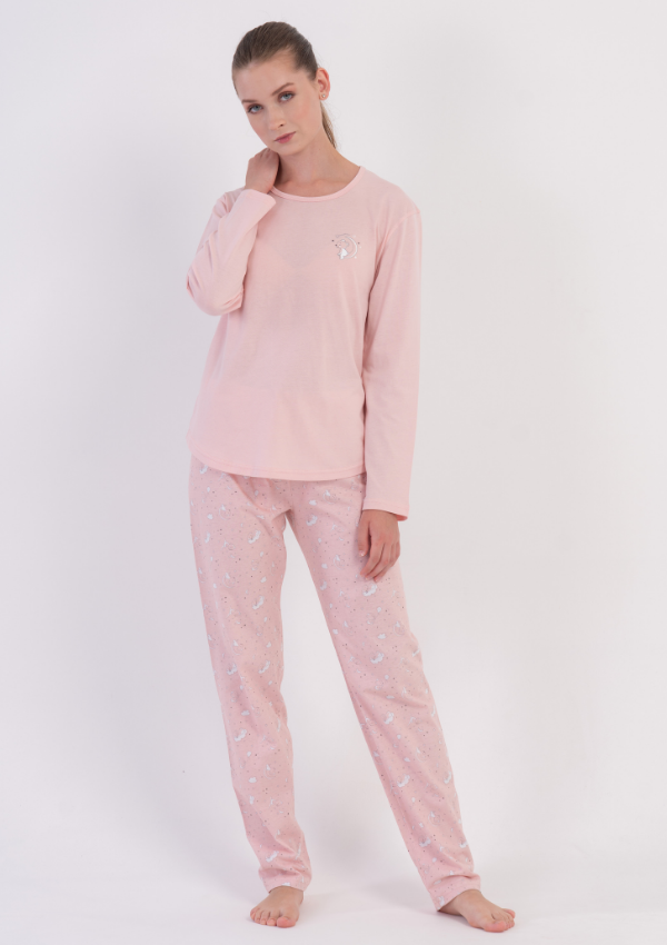 Piżama Damska Vienetta, Blush Cloud, Różowy r. S-XL