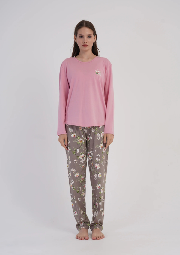 Piżama Damska Vienetta Blossom Comfort, Różowy, r. M-XXL