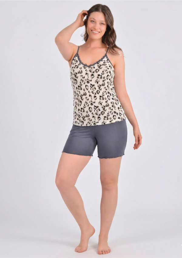 Piżama Damska Leopard Glow, Beżowy, M - 2XL