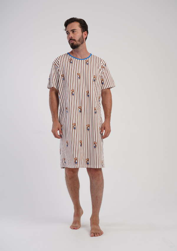 Koszula męska Vienetta Gentle Stripes, Beżowy, r. M-XXL