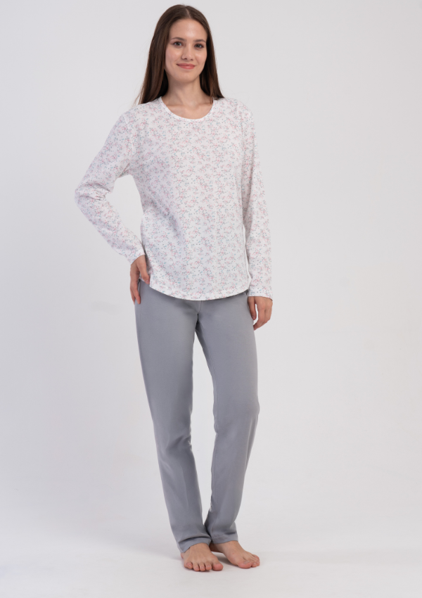 Piżama Damska Ivory Blossom, Biały r. M-XXL