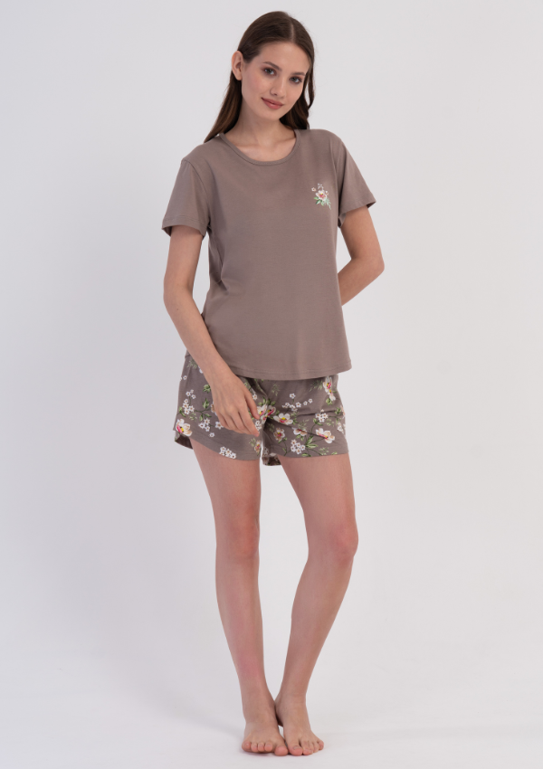 Piżama Damska Vienetta Rose Olive, Beżowy, S-XL