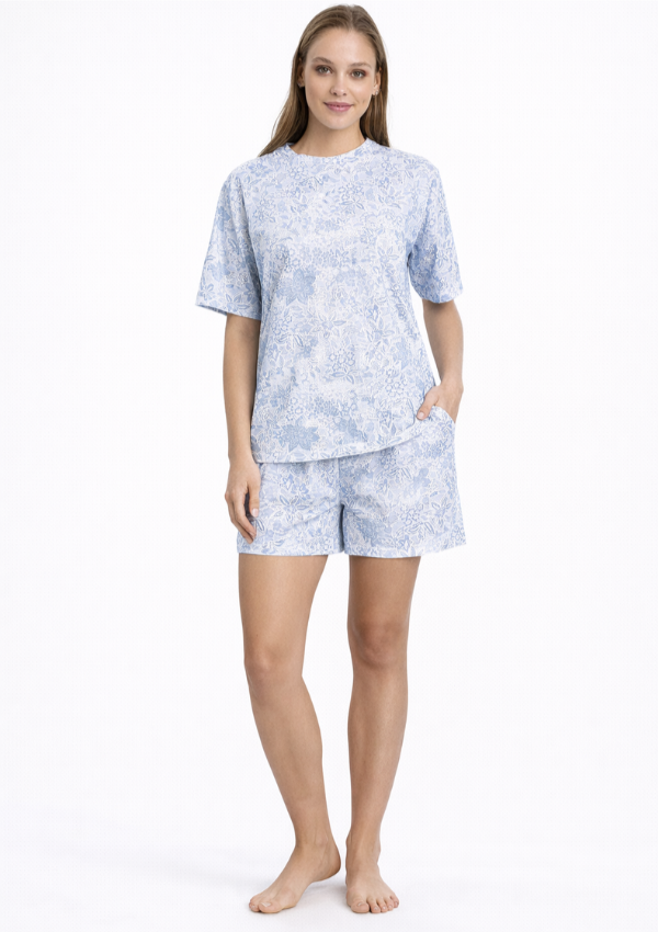 Piżama Damska Blue Set, Niebieski, M-XL