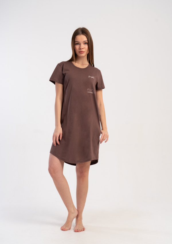 Koszula Nocna Vienetta Simple Calm, Brązowy, r. M-XXL