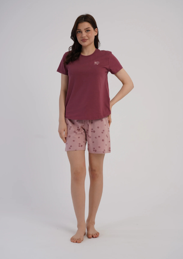 Piżama Damska Vienetta Berry Bloom, Różowy, M -XXL