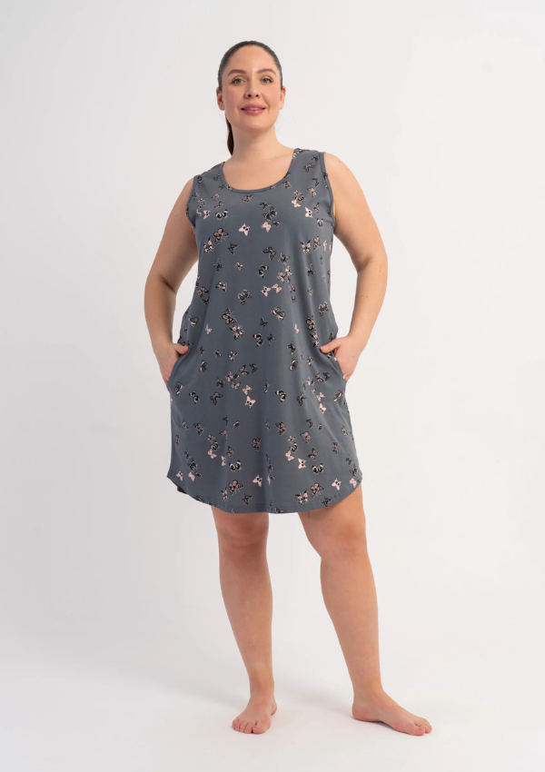 Koszula Nocna Damska Midnight Wings, Szary, r. 1XL - 4XL