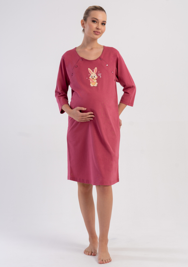 Koszula do Karmienia Vienetta Raspberry Bunny, Różowy, r. S-XL