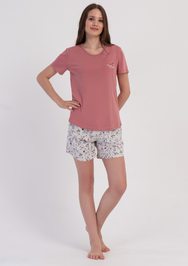 Piżama Damska Vienetta Silver Colorful, Różowy, S-XL