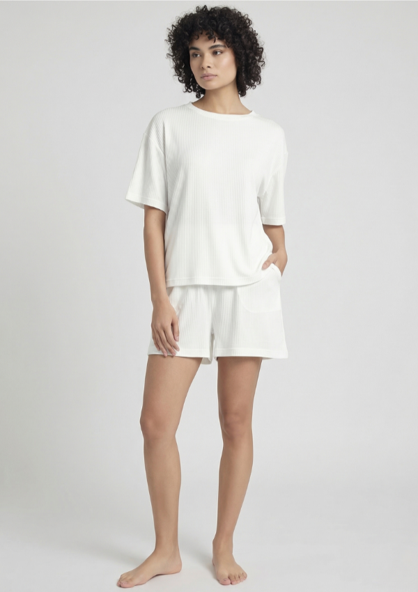 Piżama Damska White Breeze, Biały, M-XXL
