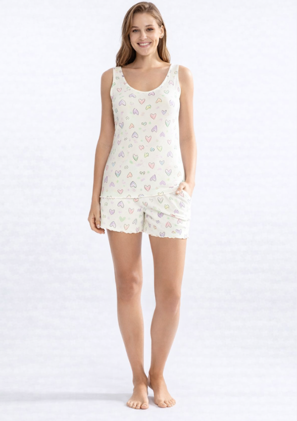 Piżama damska Heart Soft Set, Ecru, r. M - XXL