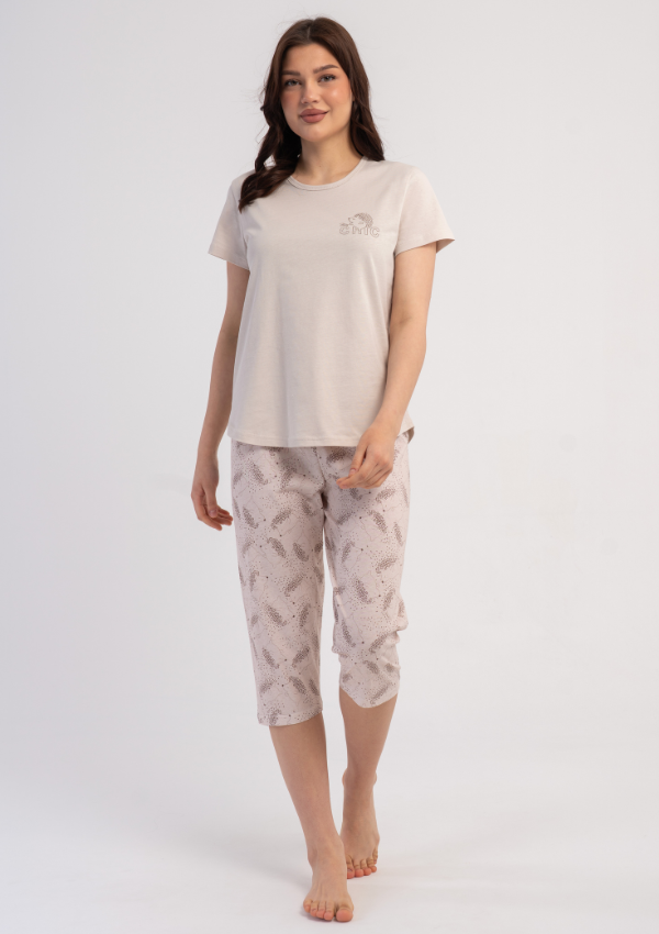 Piżama Damska Vienetta Cream Harmony, Beżowy, r. L-XXL