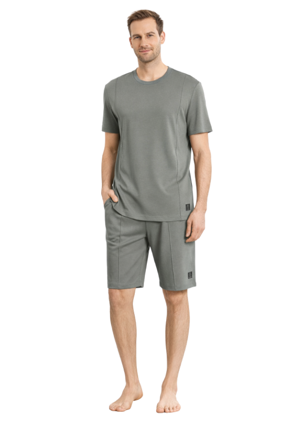 Piżama Męska Grey Bamboo Set, Szary, r. M-XL