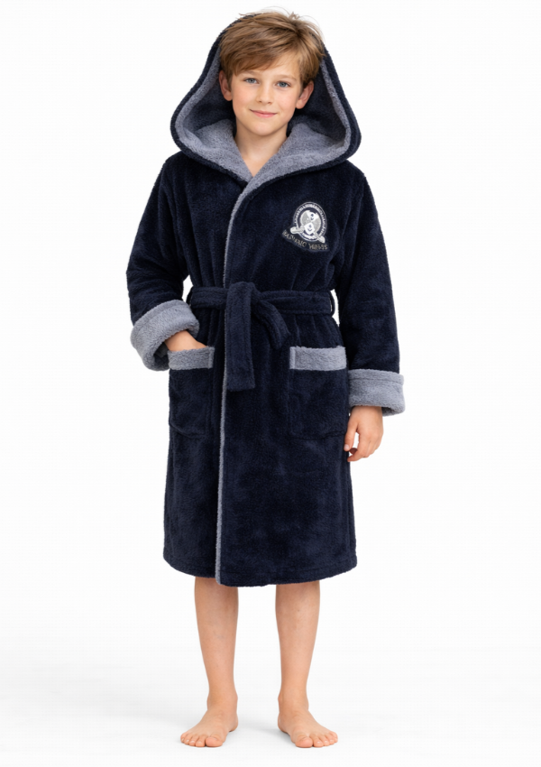 Szlafrok chłopięcy, Navy Cozy Robe, r. 134- 164