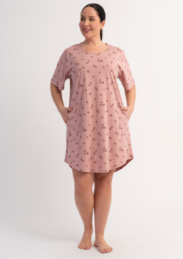 Koszula Nocna Damska Rose Meadow, Różowy, r. 1XL - 4XL