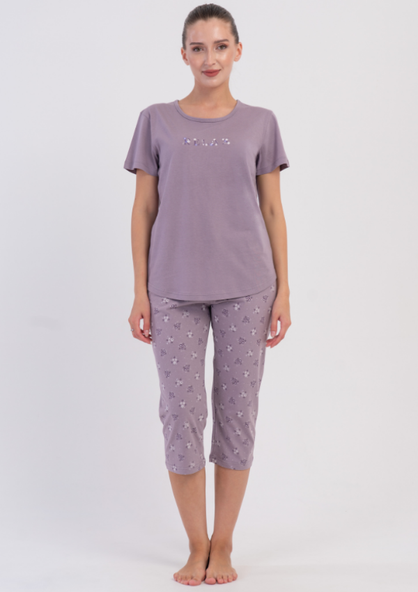 Piżama Damska Vienetta Lavender Relax, Fioletowy, r. M-XXL