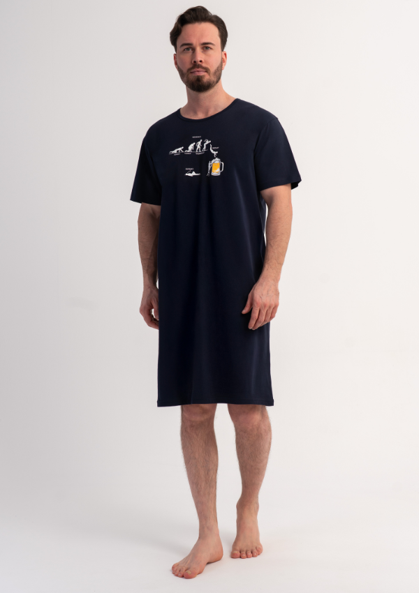 Koszula męska Vienetta Holiday Escape, Granatowy, r. L-XXXL