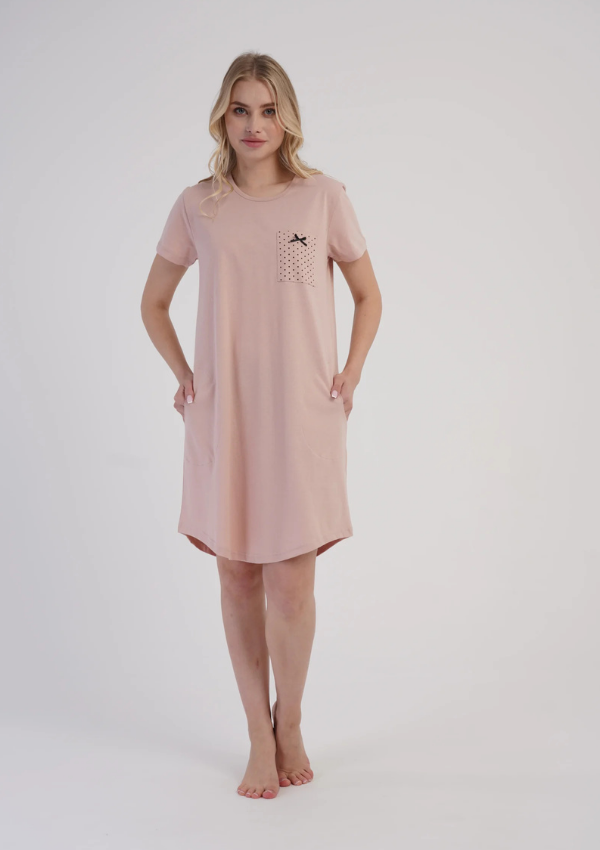 Koszula Nocna Vienetta Pink Pocket, Różowy, r. M-XXL