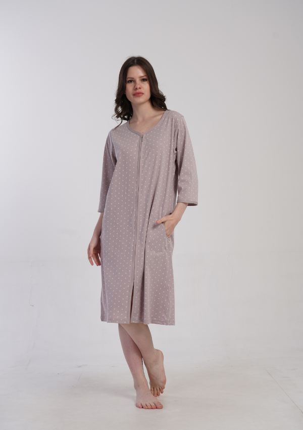 Szlafrok damski Vienetta Dot Whisper, Różowy, r. M-XXL