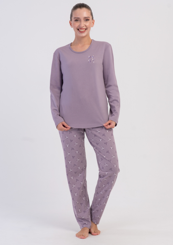 Piżama Damska Vienetta, Lavender Rest, Lawendowy, r. M-XXL