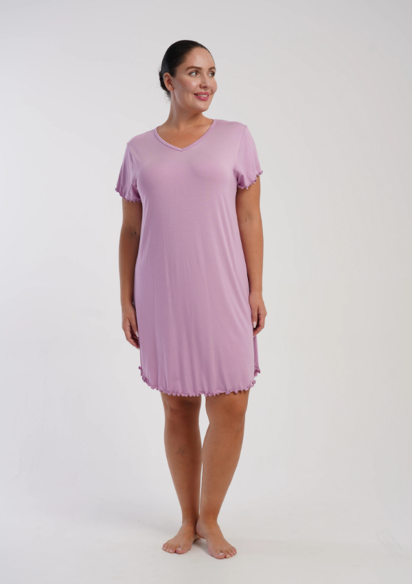 Koszula Nocna Damska Vienetta Pink Vibes, Liliowy, r. 1XL - 4XL