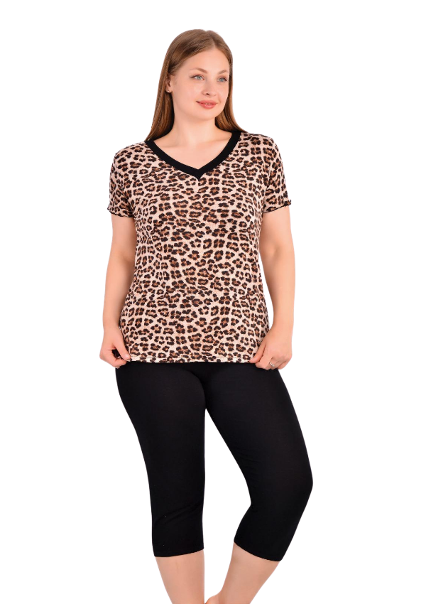 Piżama damska Wild Capri, Beżowy, r. 2XL-5XL