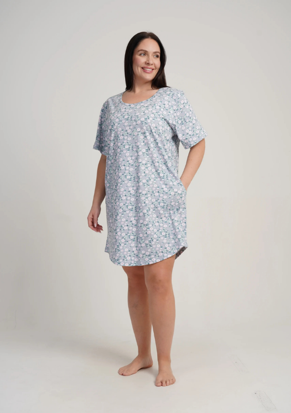 Koszula Nocna Damska Vienetta Green Blossom, Zielony, r. 1XL - 4XL