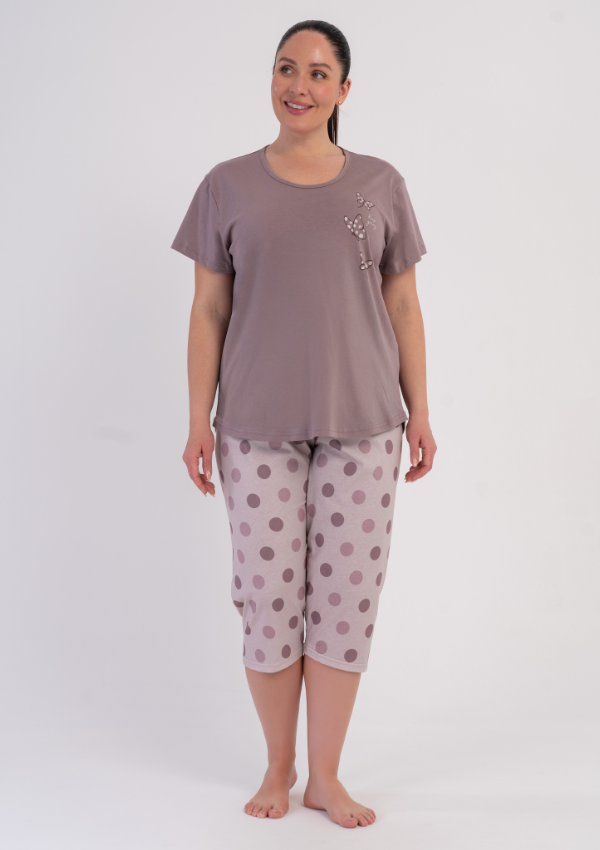 Piżama Damska Vienetta Butterfly Blush, Różowy, r. 1XL-4XL